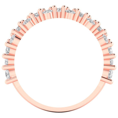 0.98 cttw Moissanite Round Cut Rose Gold Eternity Wedding Band
