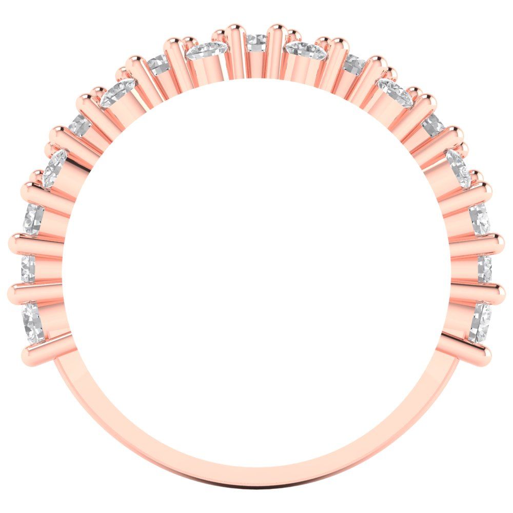 0.98 cttw White Sapphire Round Cut Rose Gold Eternity Wedding Band
