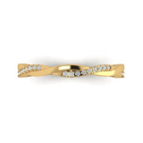 0.16 ct Brilliant Round Cut Natural Diamond Stone Clarity SI1-2 Color G-H Yellow Gold Stackable Band