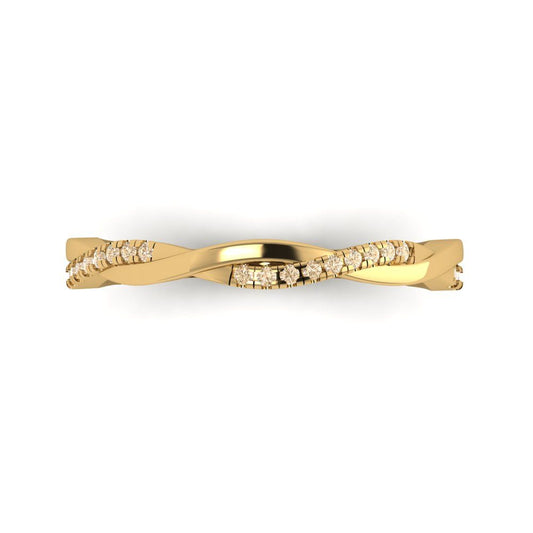 0.16 cttw Natural Morganite Round Cut Yellow Gold Eternity Wedding Band