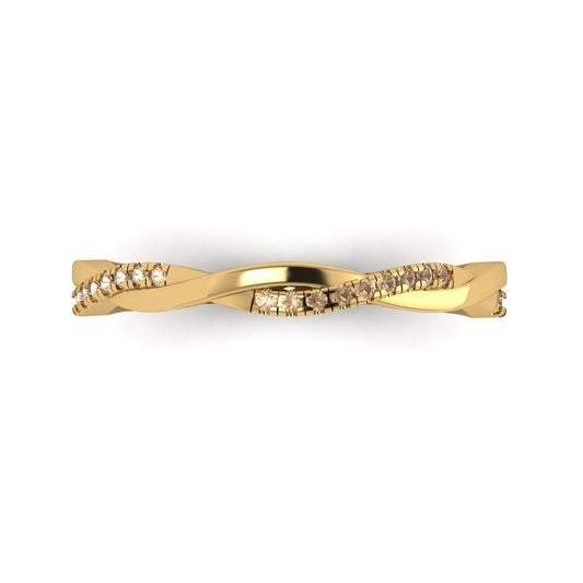 0.16 cttw Yellow Moissanite Round Cut Yellow Gold Eternity Wedding Band