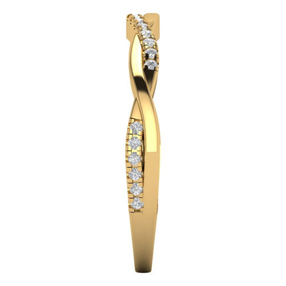 0.16 cttw Simulated Diamond Round Cut Yellow Gold Eternity Wedding Band