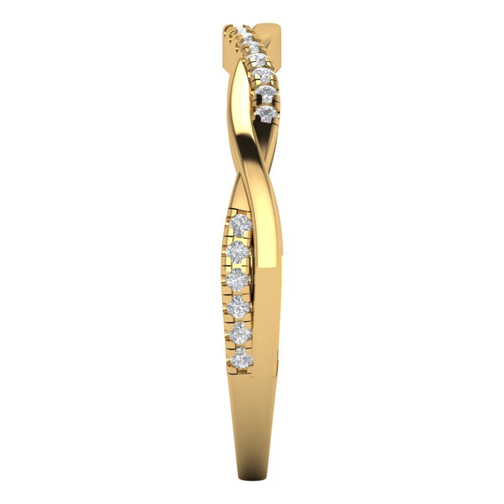 0.16 cttw Moissanite Round Cut Yellow Gold Eternity Wedding Band