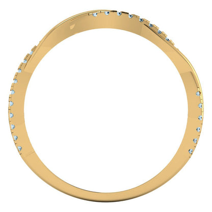 0.16 cttw Natural Swiss Blue Topaz Round Cut Yellow Gold Eternity Wedding Band