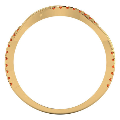 0.16 cttw Simulated Ruby Round Cut Yellow Gold Eternity Wedding Band