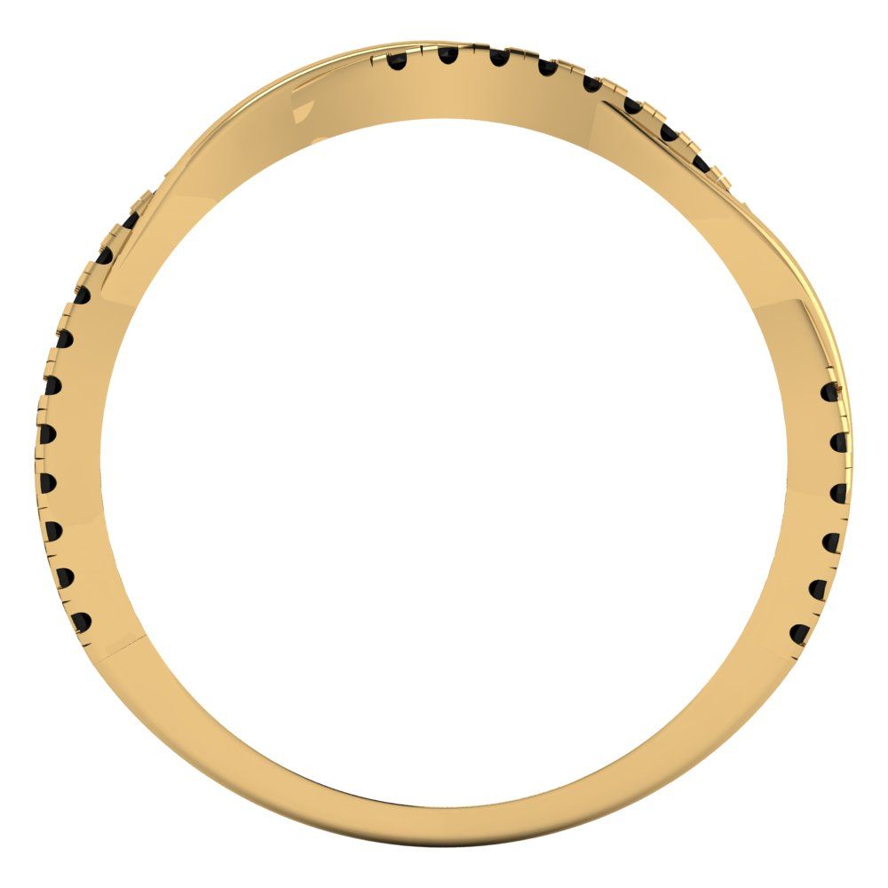 0.16 cttw Natural Onyx Round Cut Yellow Gold Eternity Wedding Band