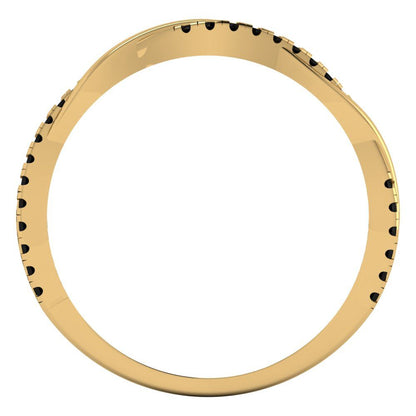 0.16 cttw Natural Onyx Round Cut Yellow Gold Eternity Wedding Band