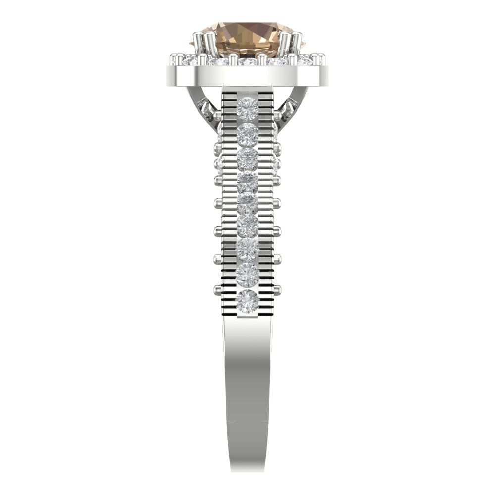 2.37 cttw Yellow Moissanite Hidden Halo Engagement Ring - Solid Gold (Round Cut,7.5mm)