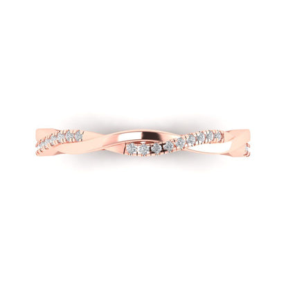 0.16 cttw White Sapphire Round Cut Rose Gold Eternity Wedding Band