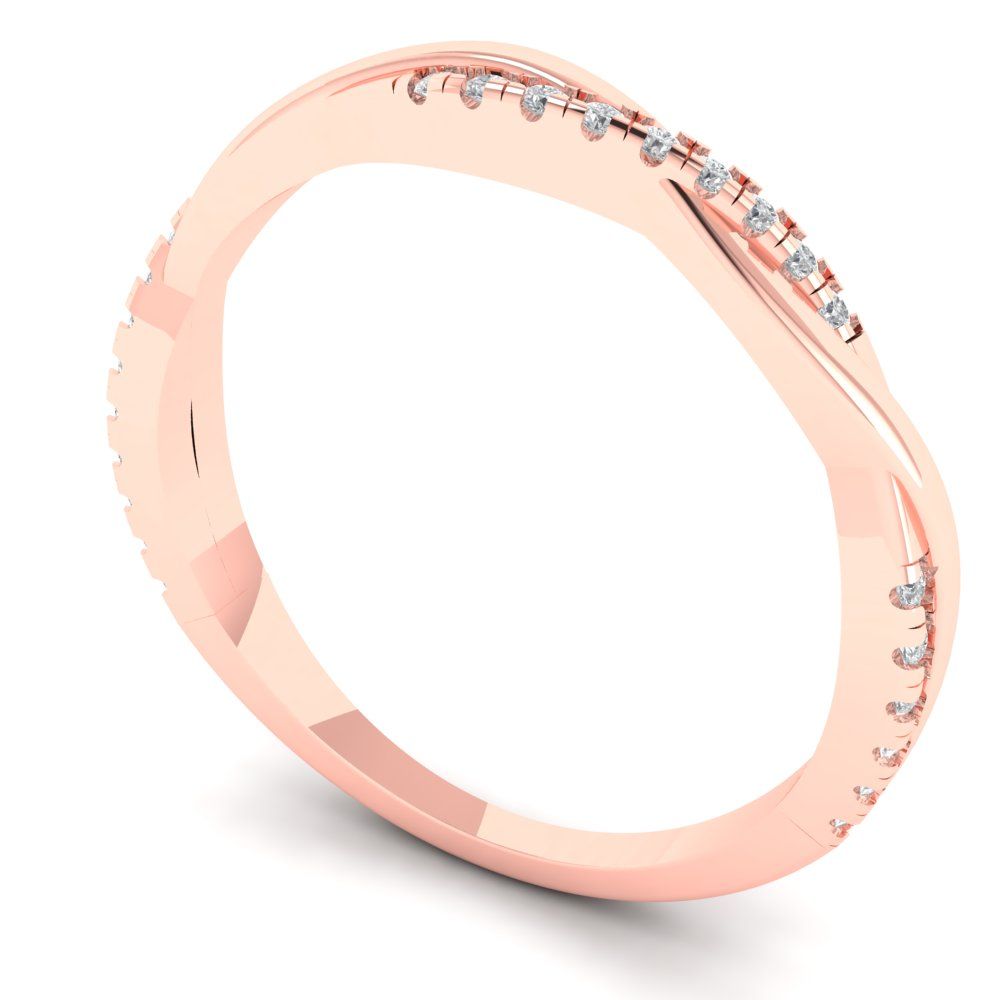 0.16 cttw Simulated Diamond Round Cut Rose Gold Eternity Wedding Band