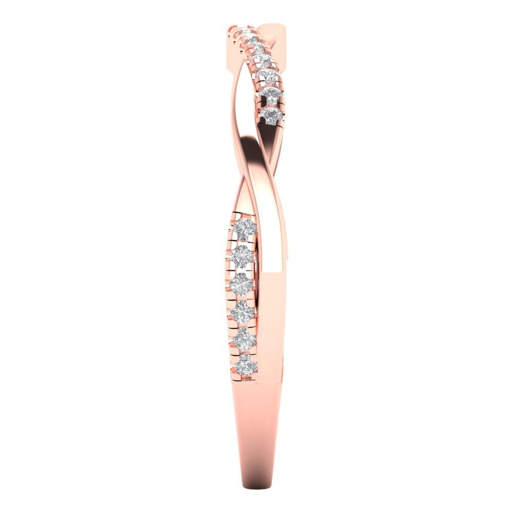 0.16 cttw White Sapphire Round Cut Rose Gold Eternity Wedding Band