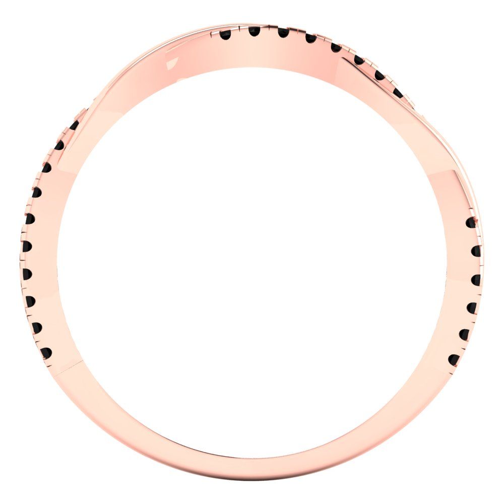 0.16 cttw Natural Onyx Round Cut Rose Gold Eternity Wedding Band