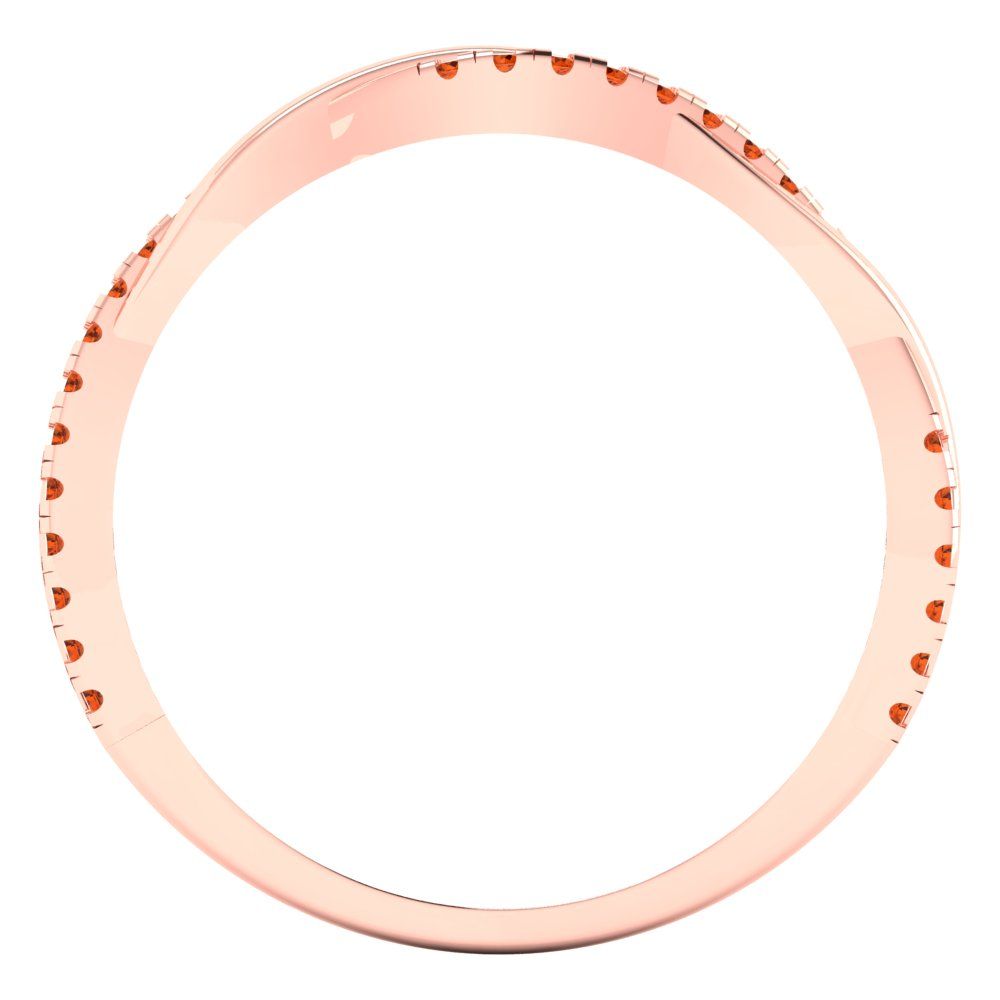 0.16 cttw Simulated Pink Tourmaline Round Cut Rose Gold Eternity Wedding Band