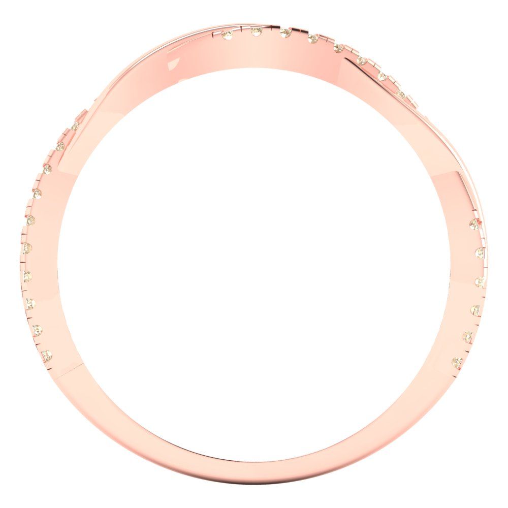 0.16 cttw Natural Morganite Round Cut Rose Gold Eternity Wedding Band