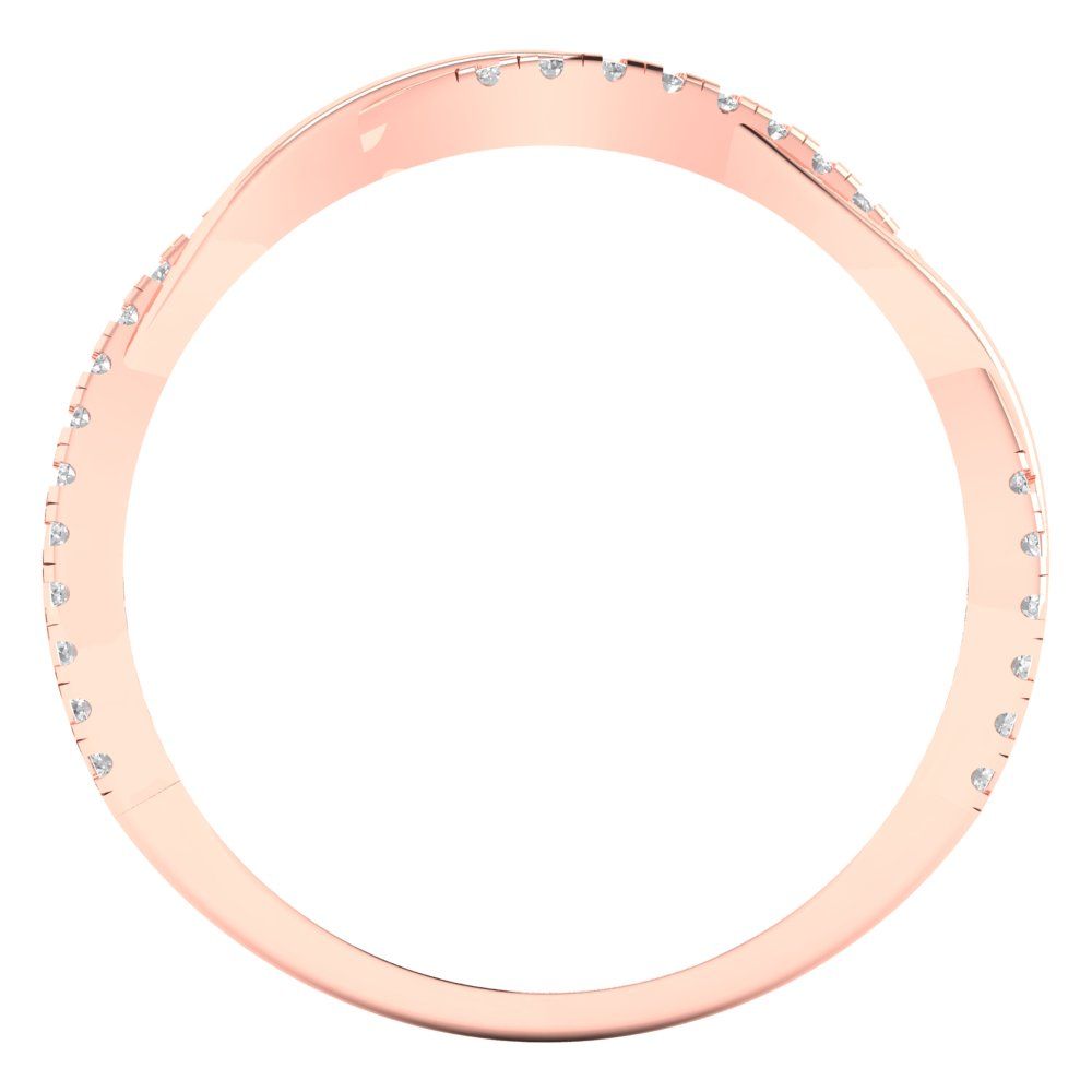 0.16 cttw Moissanite Round Cut Rose Gold Eternity Wedding Band