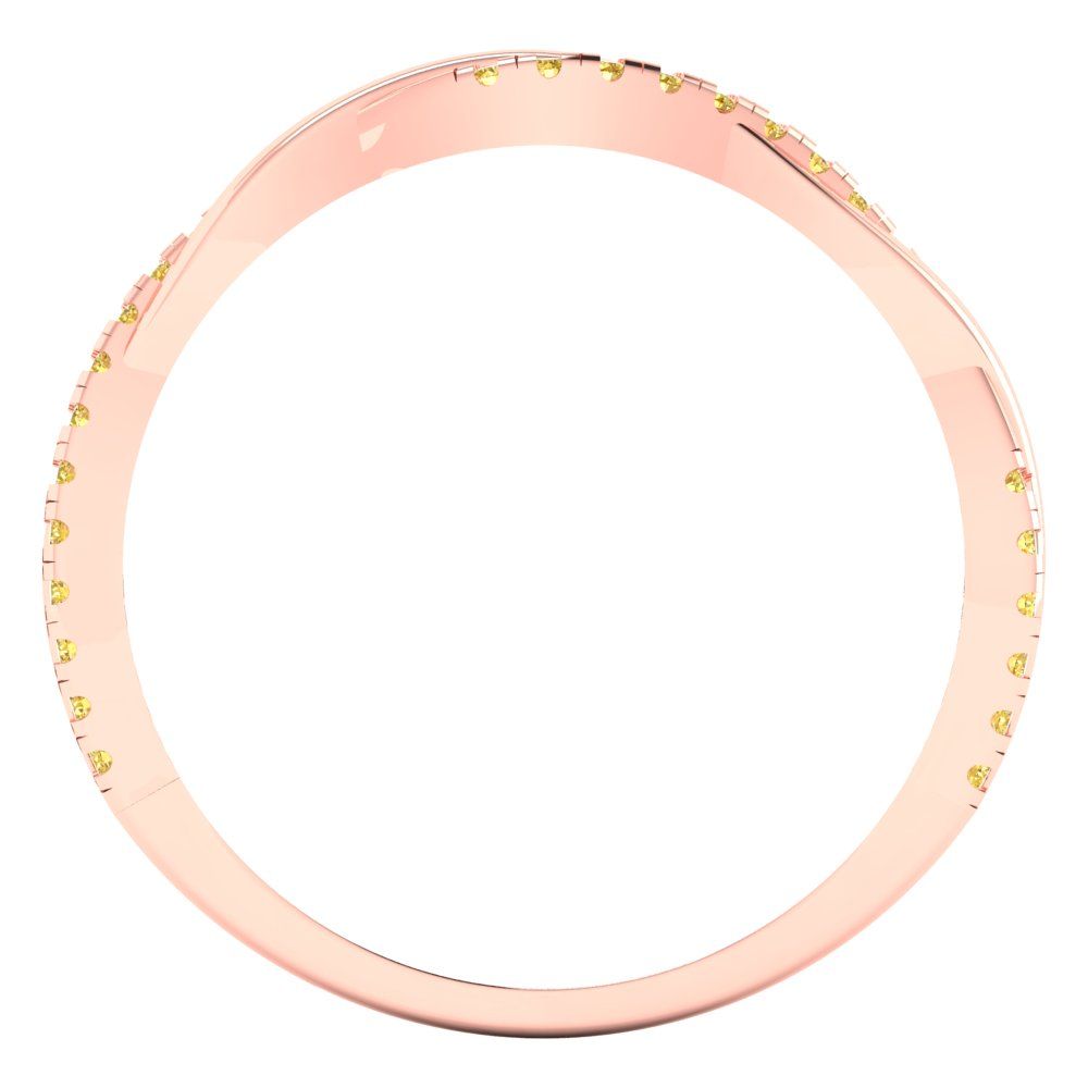 0.16 cttw Simulated Yellow Diamond Round Cut Rose Gold Eternity Wedding Band