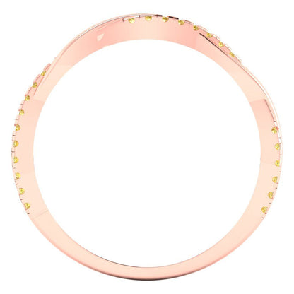 0.16 cttw Simulated Yellow Diamond Round Cut Rose Gold Eternity Wedding Band