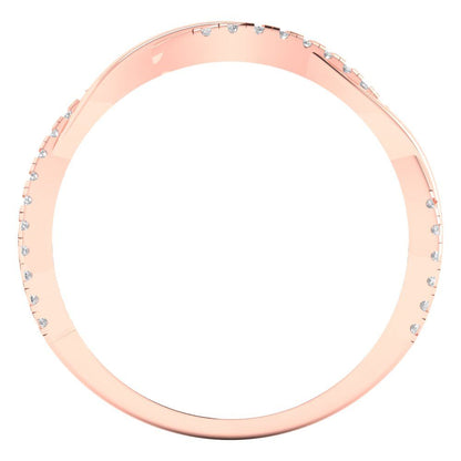 0.16 cttw White Sapphire Round Cut Rose Gold Eternity Wedding Band