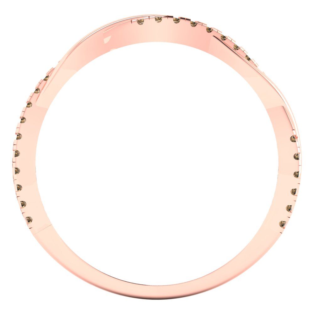0.16 cttw Simulated Champagne Diamond Round Cut Rose Gold Eternity Wedding Band