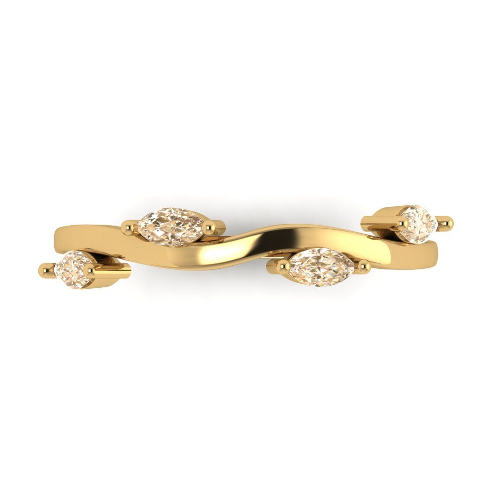 0.4 cttw Natural Morganite Marquise Cut Yellow Gold Eternity Wedding Band