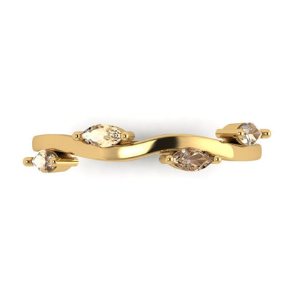 0.4 cttw Yellow Moissanite Marquise Cut Yellow Gold Eternity Wedding Band