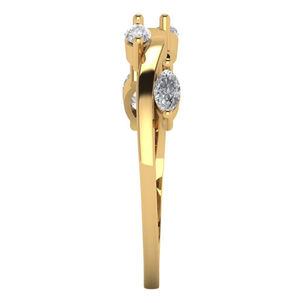 0.4 cttw Moissanite Marquise Cut Yellow Gold Eternity Wedding Band