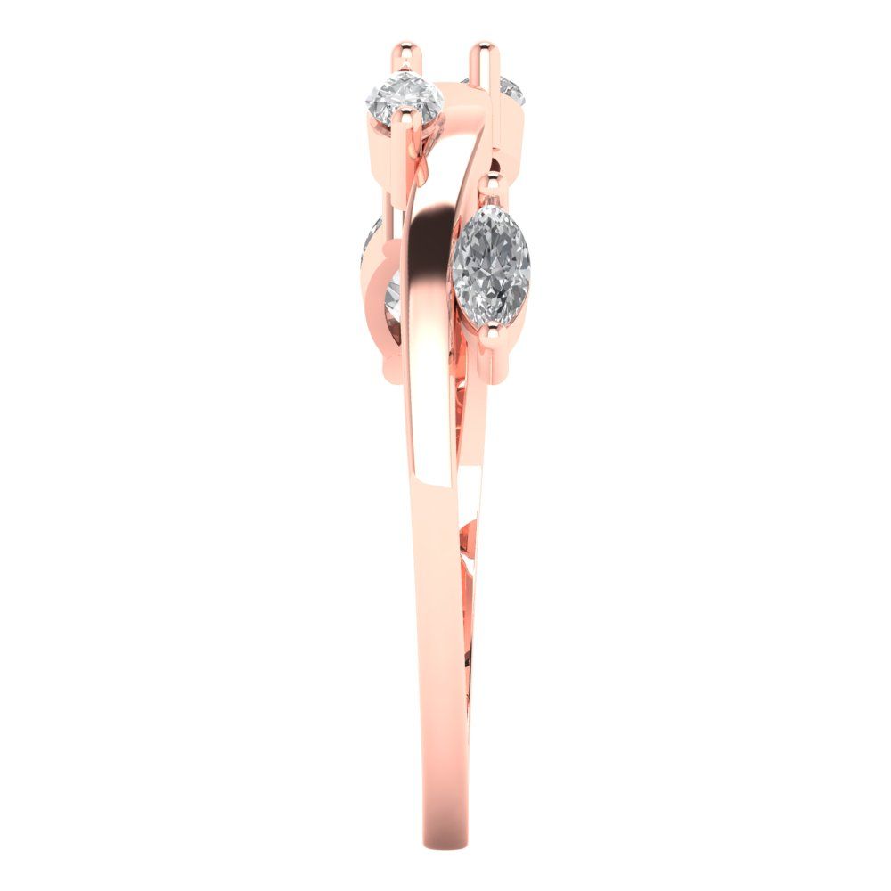 0.4 cttw Simulated Diamond Marquise Cut Rose Gold Eternity Wedding Band