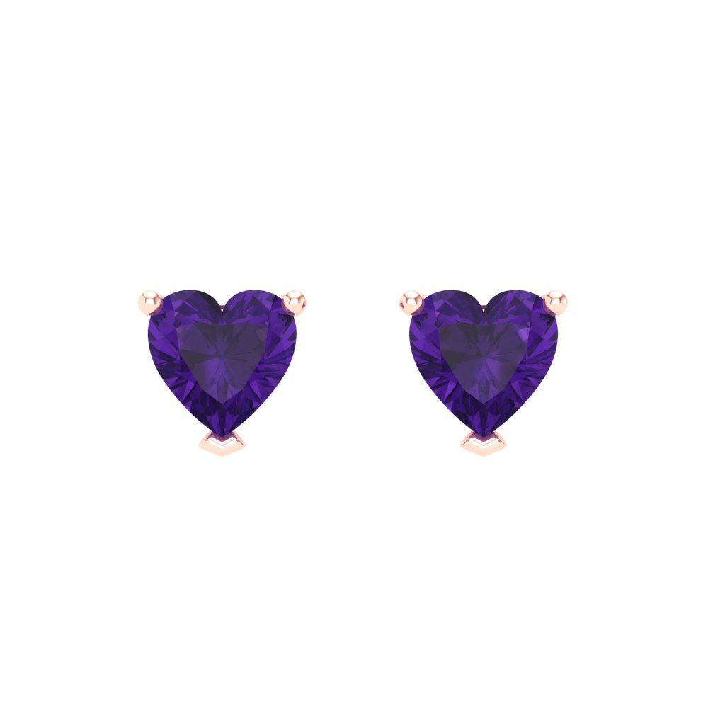 1.5cttw Amethyst Gold-Plated 925 Silver Screw Back Stud Earrings