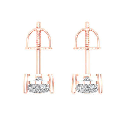 1.5 ctw Moissanite Studs Earrings | 6.0mm Heart Cut White Gold Screw back | April Birthstone