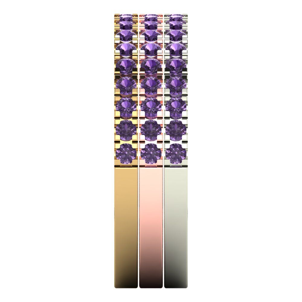 0.855 cttw Simulated Alexandrite Round Cut White/Rose/Yellow Gold Eternity Wedding Band