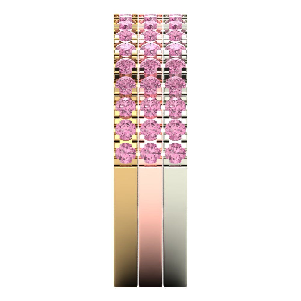 0.855 cttw Simulated Pink Diamond Round Cut White/Rose/Yellow Gold Eternity Wedding Band