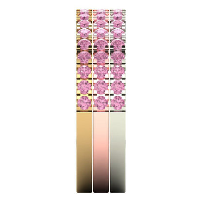 0.855 cttw Simulated Pink Diamond Round Cut White/Rose/Yellow Gold Eternity Wedding Band