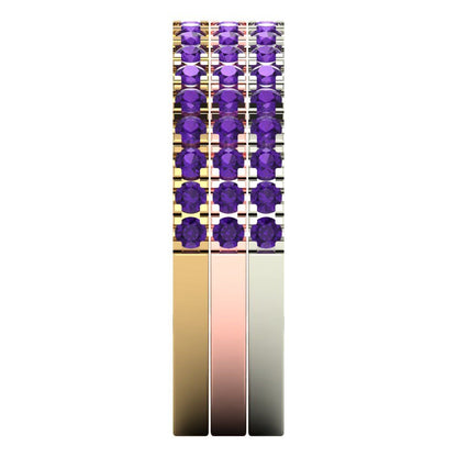 0.855 cttw Natural Amethyst Round Cut White/Rose/Yellow Gold Eternity Wedding Band