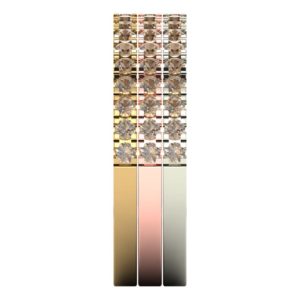 0.855 cttw Yellow Moissanite Round Cut White/Rose/Yellow Gold Eternity Wedding Band