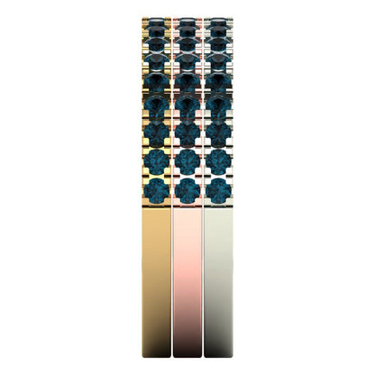 0.855 cttw Natural London Blue Topaz Round Cut White/Rose/Yellow Gold Eternity Wedding Band