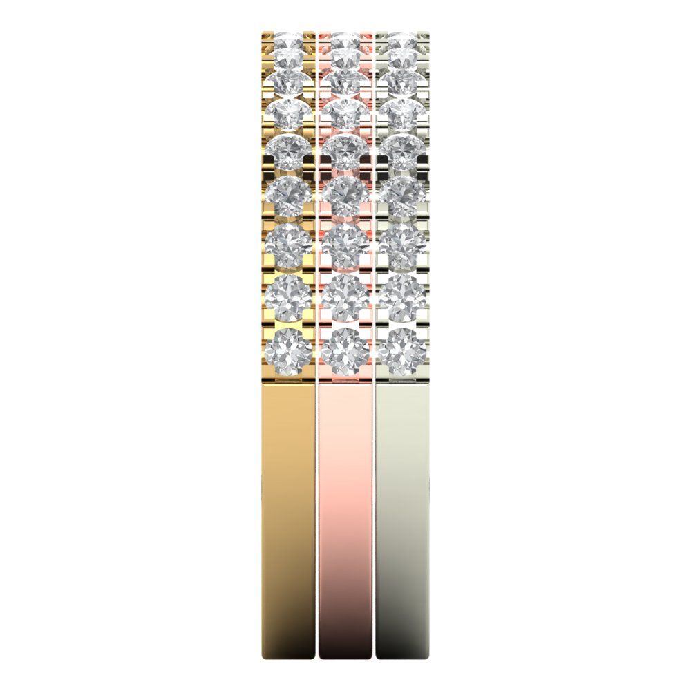 0.855 cttw White Sapphire Round Cut White/Rose/Yellow Gold Eternity Wedding Band