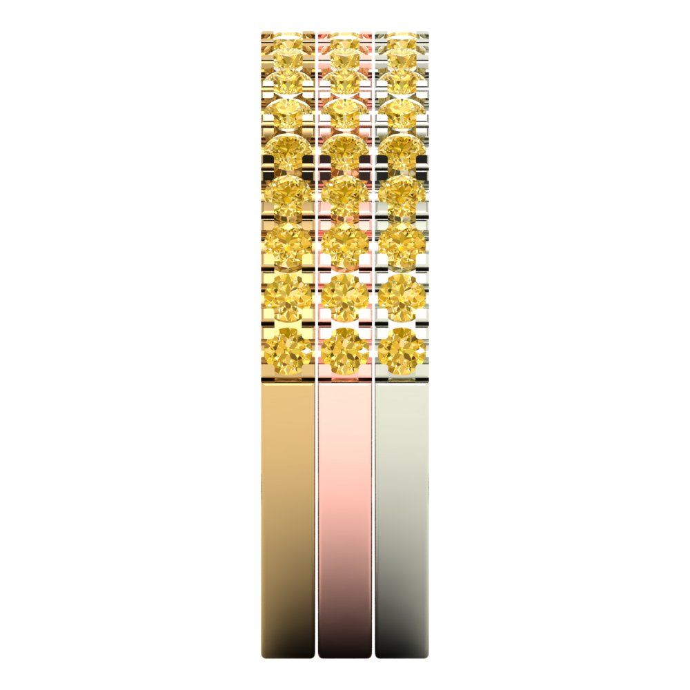 0.855 cttw Simulated Yellow Diamond Round Cut White/Rose/Yellow Gold Eternity Wedding Band