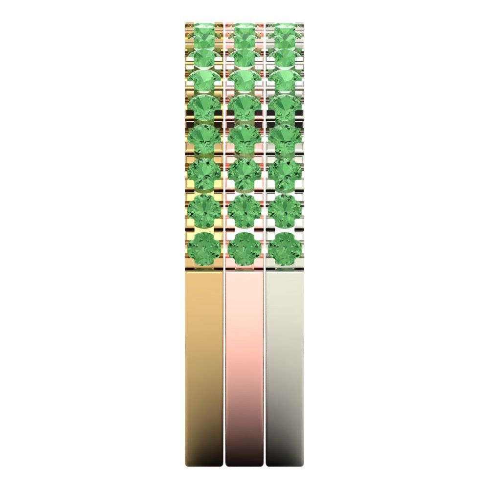 0.855 cttw Simulated Green Diamond Round Cut White/Rose/Yellow Gold Eternity Wedding Band