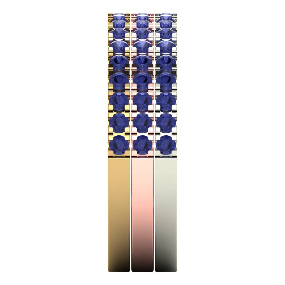 0.855 cttw Simulated Tanzanite Round Cut White/Rose/Yellow Gold Eternity Wedding Band