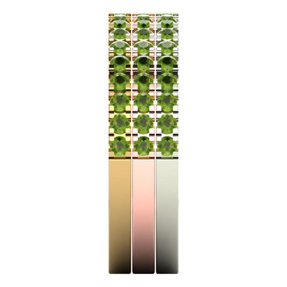 0.855 cttw Natural Peridot Round Cut White/Rose/Yellow Gold Eternity Wedding Band