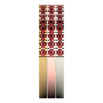 0.855 cttw Natural Garnet Round Cut White/Rose/Yellow Gold Eternity Wedding Band