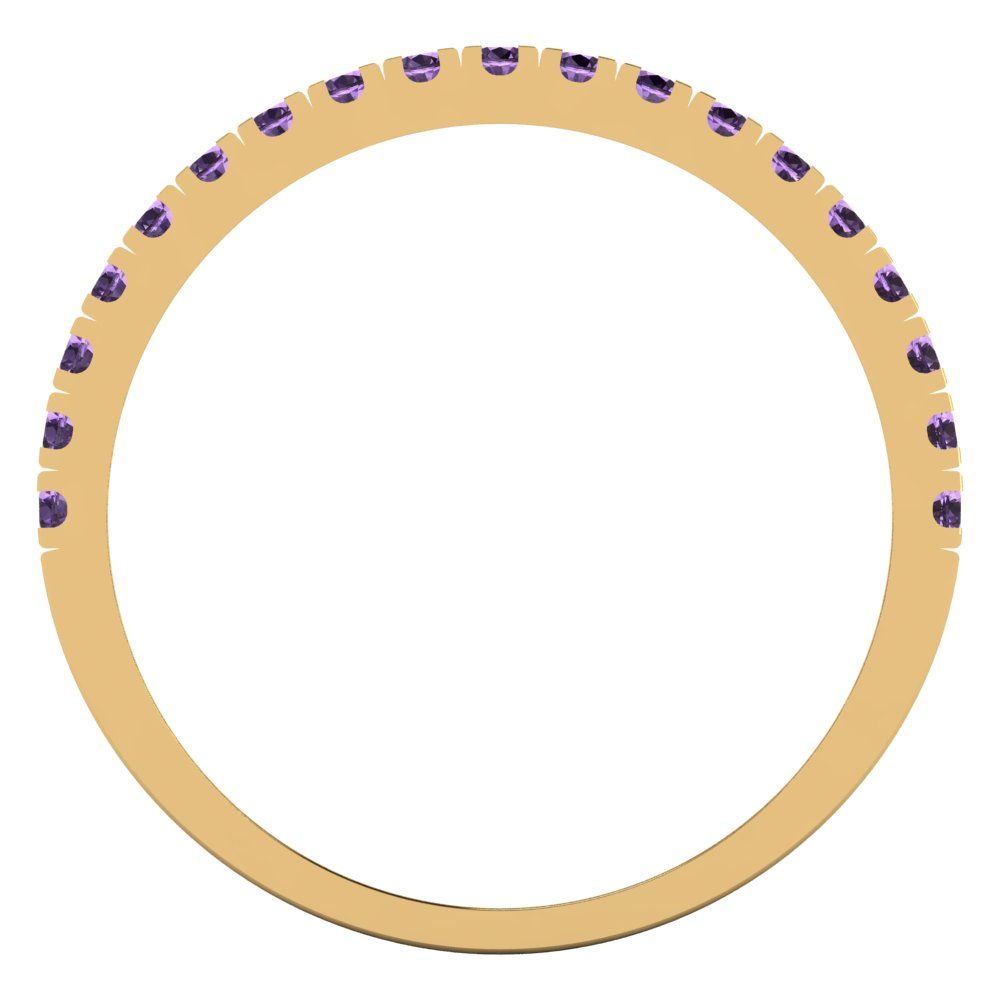 0.855 cttw Simulated Alexandrite Round Cut White/Rose/Yellow Gold Eternity Wedding Band