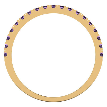 0.855 cttw Simulated Alexandrite Round Cut White/Rose/Yellow Gold Eternity Wedding Band