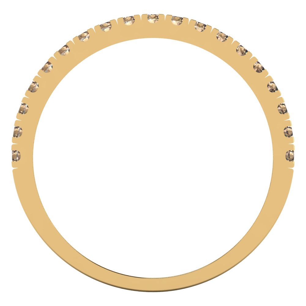 0.855 cttw Yellow Moissanite Round Cut White/Rose/Yellow Gold Eternity Wedding Band