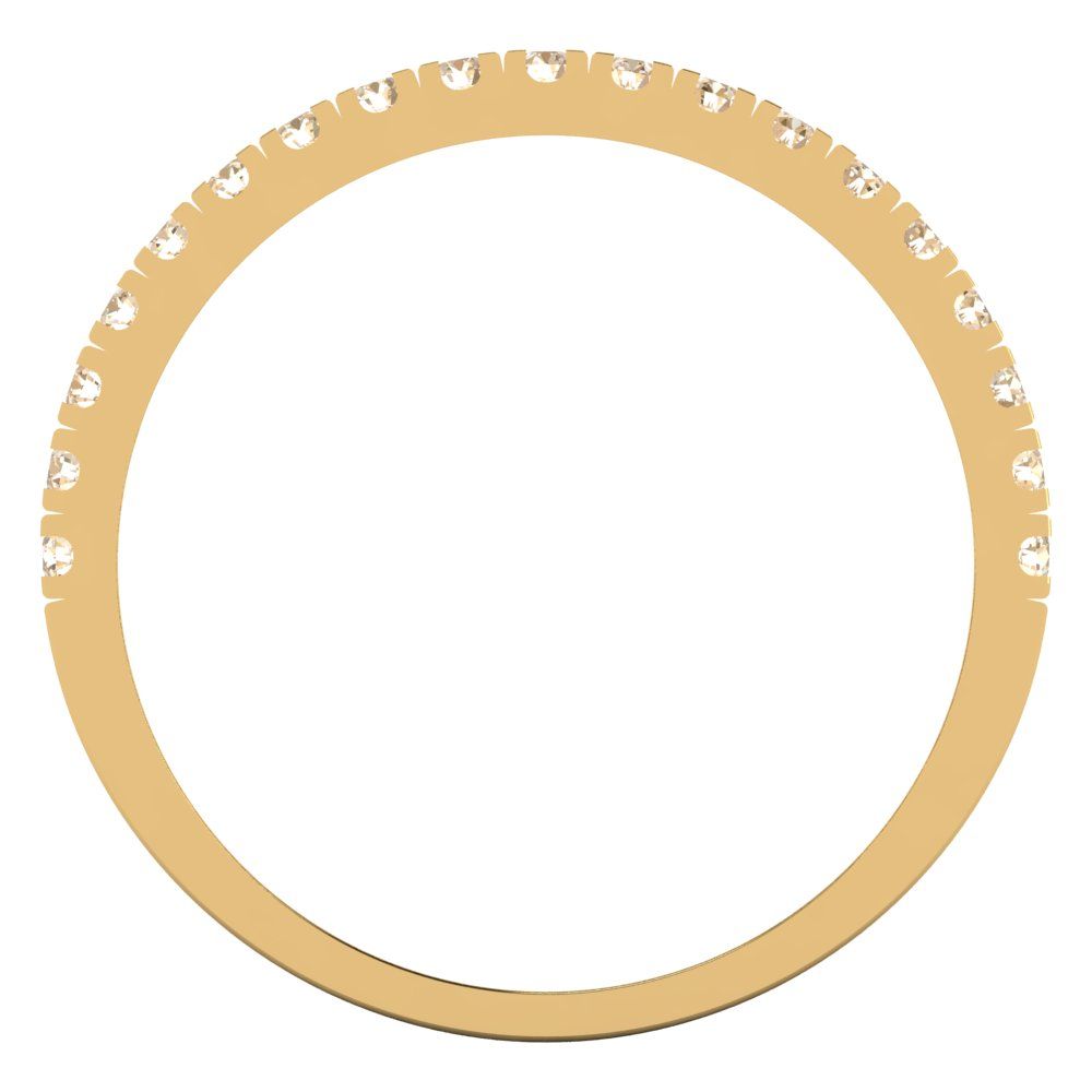0.855 cttw Natural Morganite Round Cut White/Rose/Yellow Gold Eternity Wedding Band