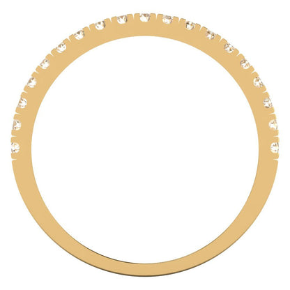 0.855 cttw Natural Morganite Round Cut White/Rose/Yellow Gold Eternity Wedding Band