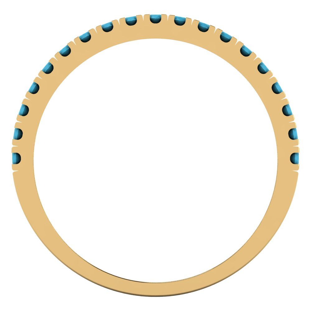 0.855 cttw Simulated Turquoise Round Cut White/Rose/Yellow Gold Eternity Wedding Band
