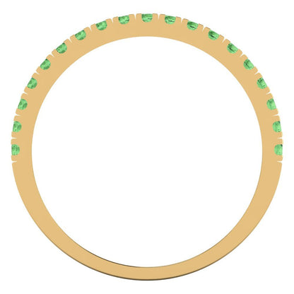 0.855 cttw Simulated Green Diamond Round Cut White/Rose/Yellow Gold Eternity Wedding Band