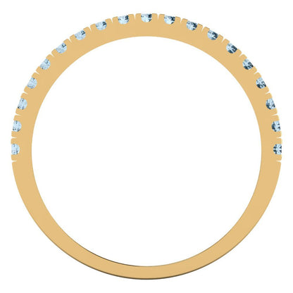 0.855 cttw Natural Swiss Blue Topaz Round Cut White/Rose/Yellow Gold Eternity Wedding Band