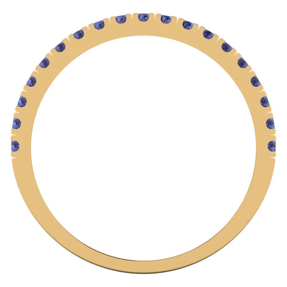 0.855 cttw Simulated Tanzanite Round Cut White/Rose/Yellow Gold Eternity Wedding Band